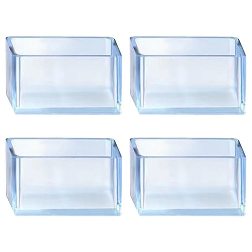 4Pcs / Set 80*80mm Square Transparent Chair Leg Caps Rubber Feet Protector Dust Cover Furniture Leveling Feet System - 1