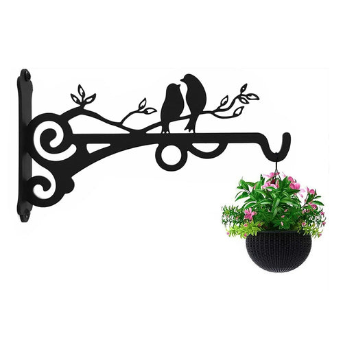 Iron Wall-Mounted Basket Hook Retro Hanging Planter Bracket Heavy Duty Hanger for Garden Patio - 1