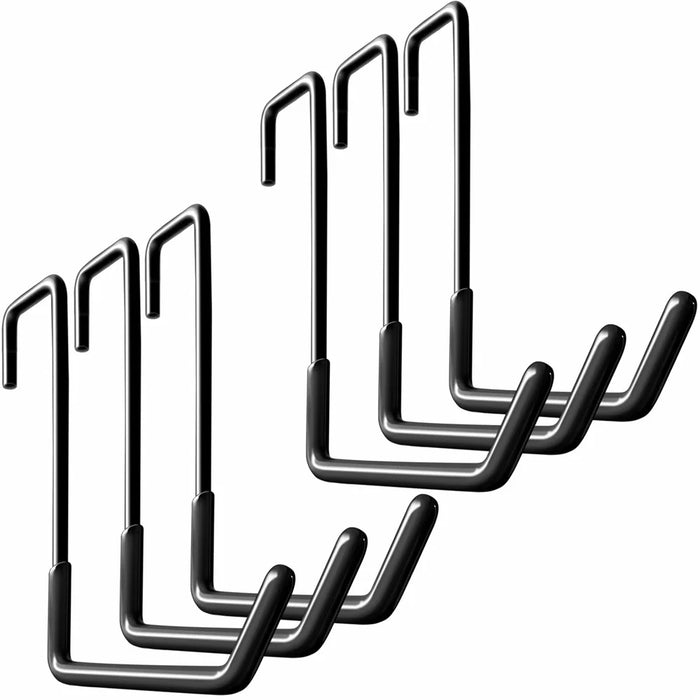 6Pcs Large S-Shaped Garage Hooks Heavy Duty Wall-Mounted Hangers for Bicycles Ladders Garden Tools - Dip Coated  /  Black - 1