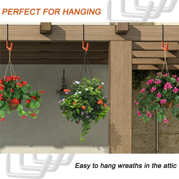 6Pcs Large S-Shaped Garage Hooks Heavy Duty Wall-Mounted Hangers for Bicycles Ladders Garden Tools - Dip Coated  /  Black - 4