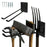 Wall-Mounted Garden Tool Storage Rack Heavy Duty Iron Tool Hanger Rust-Resistant Organizer for Garden Balcony Garage - Black - 1