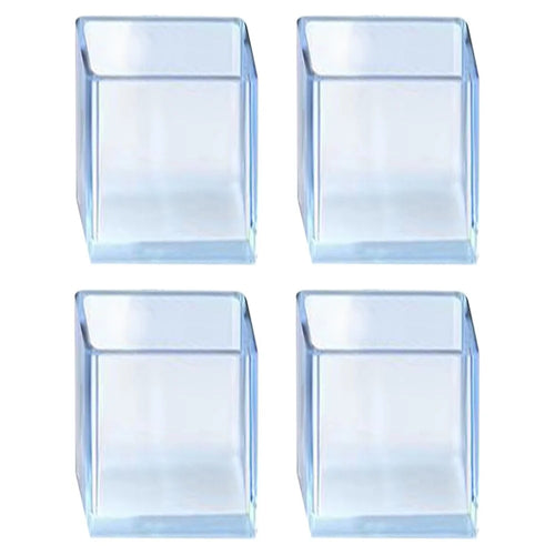 4Pcs  /  Set 25*50mm Rectangular Clear Rubber Chair Leg Floor Protectors Chair Leg Caps Protection Covers No Scratches Table Feet Protectors - 1