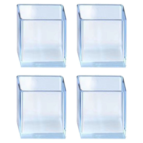 4Pcs  /  Set 30*50mm Rectangular Floor Protectors Clear Rubber Chair Leg Caps Prevents Scratches and Noise Furniture Leg Protection Cover - 1