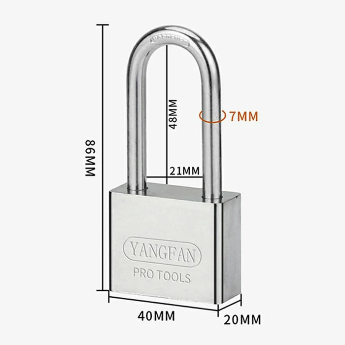 YANGFAN Waterproof Padlock 40mm Long Shackle Rustproof Security Lock with 3 Keys for Home  /  Outdoor Protection - 4