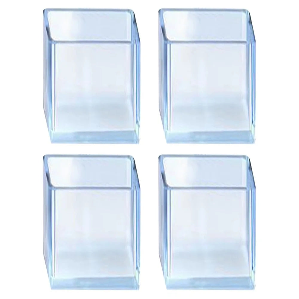 4Pcs  /  Set 30*60mm Rectangular Table Chair Leg Caps Floor Protectors Furniture Pads for Hardwood Floors Clear Rubber Furniture Cup - 1