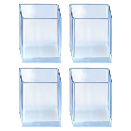 4Pcs  /  Set 30*60mm Rectangular Table Chair Leg Caps Floor Protectors Furniture Pads for Hardwood Floors Clear Rubber Furniture Cup - 1