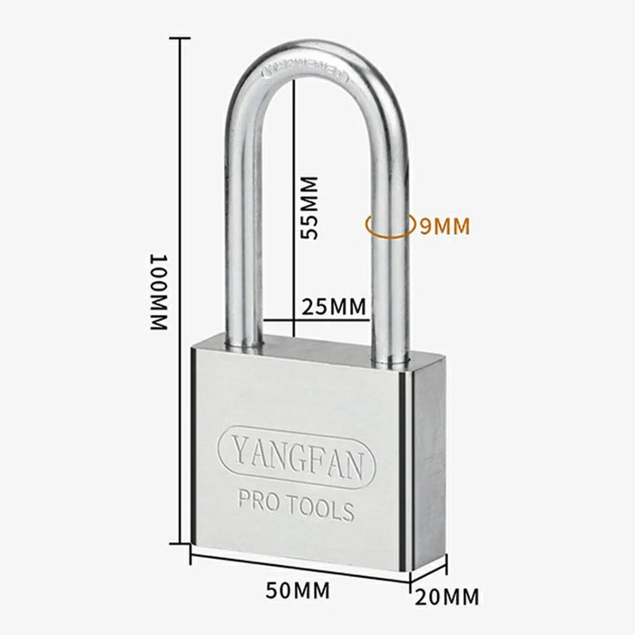 YANGFAN Waterproof Padlock 50mm Long Shackle Rustproof Security Lock with 3 Keys for Home  /  Outdoor Protection - 4