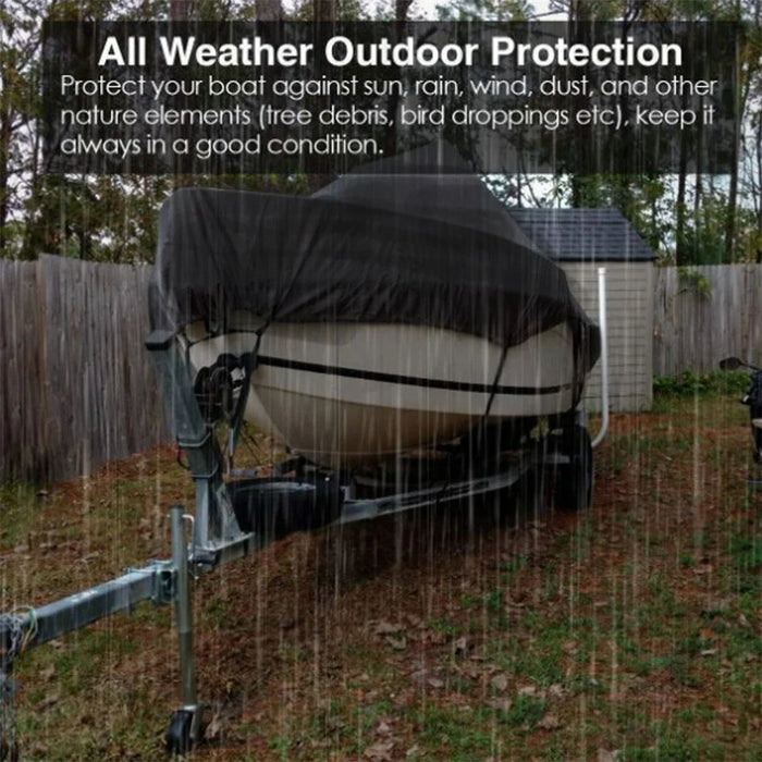 For 20-22 Feet (700x290cm) 210D Yacht Cover Waterproof Sun Protection Boat Cover with Adjustable Belt and Storage Bag - 7