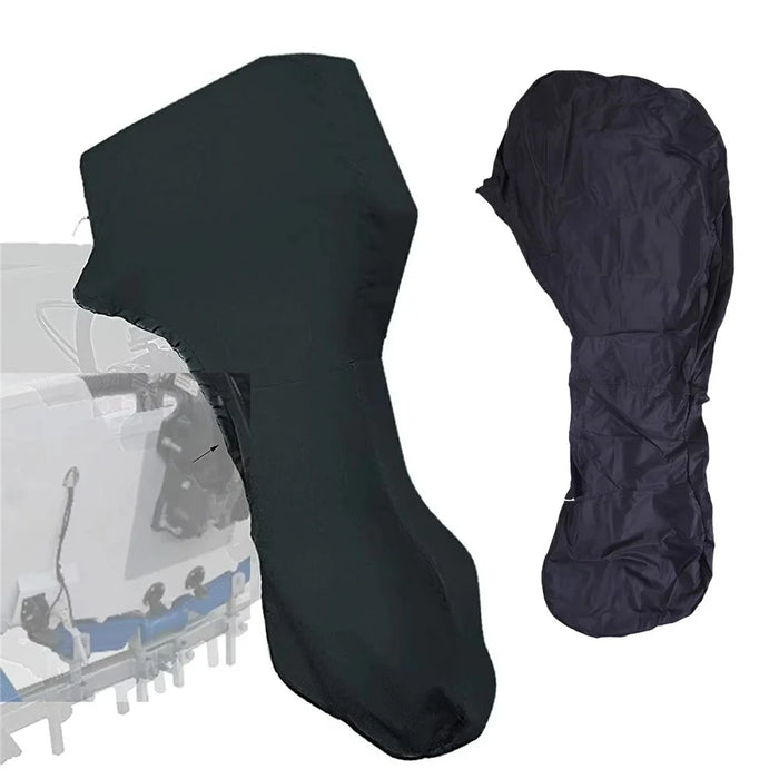 420D 15-20HP Oxford Outboard Engine Cover Waterproof Dustproof Full Coverage Boat Motor Cover 150cm Circumference 125cm Height - Black - 1
