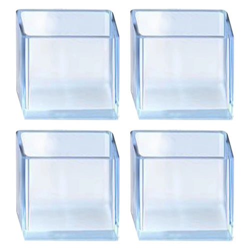 4Pcs  /  Set 40*60mm Rectangular Transparent Rubber Chair Leg Socks Floor Protectors Prevent Scratches Chair Leg Caps for Hardwood Floors - 1
