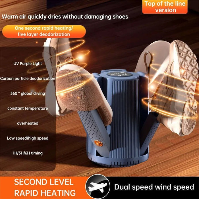 X3 4-Head Multi-Function Shoe Dryer Socks Warmer Deodorizer Boot Dryer for Home Dorm - EU Plug - 2