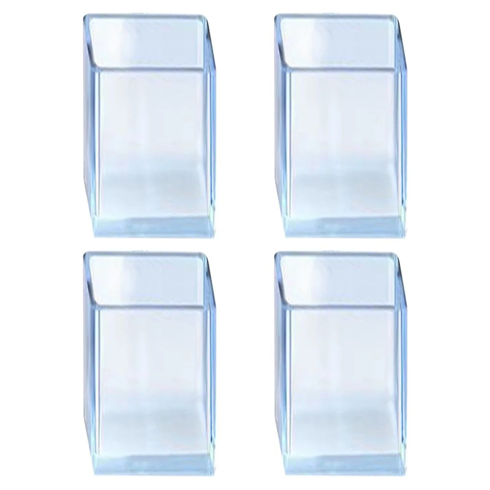 4Pcs  /  Set 15*30mm Rectangular Transparent Soft Rubber Chair Leg Caps Furniture Feet Pads for Protecting Floors - 1