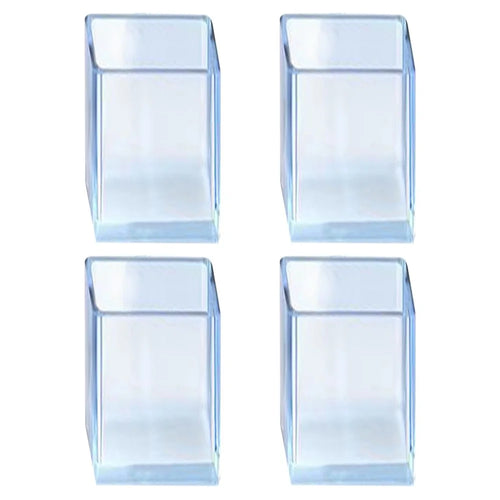 4Pcs  /  Set 15*30mm Rectangular Transparent Soft Rubber Chair Leg Caps Furniture Feet Pads for Protecting Floors - 1