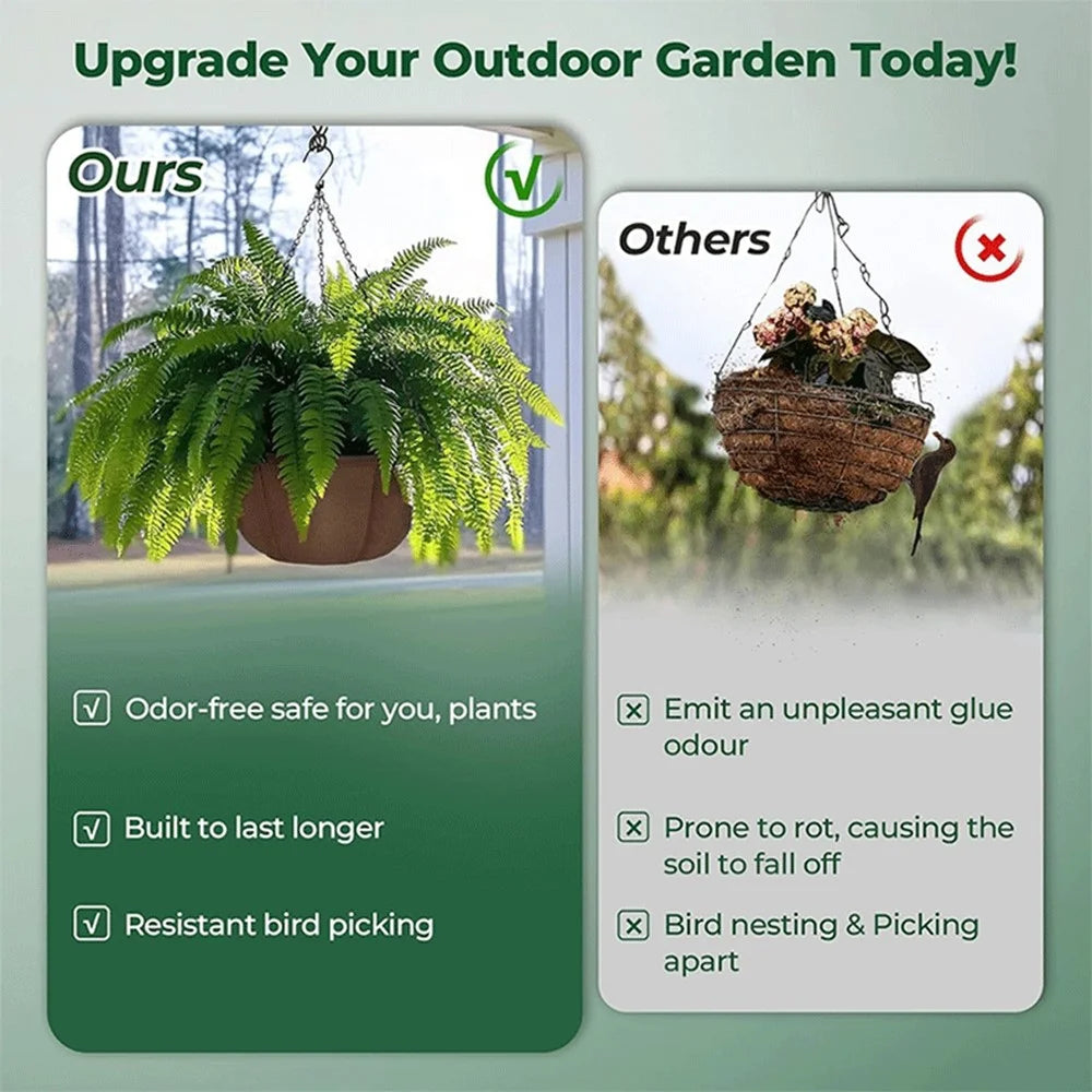 3Pcs 12 inch Outdoor Hanging Plant Pot Breathable Drainage Hanging Basket with Chain for Balcony Decoration - 6