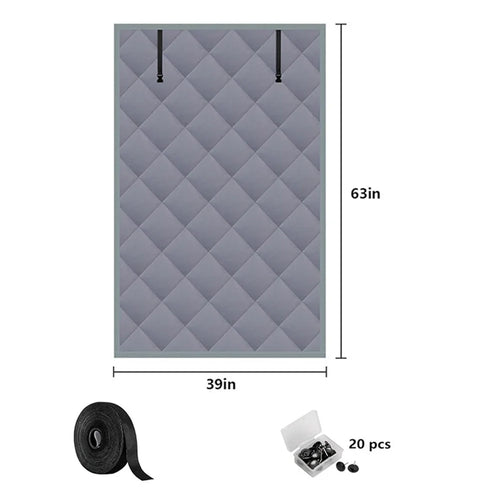 39×63 inch 3 Layer Winter Insulated Window Cover Oxford Cloth Frostproof Window Blanket with Magic Tape Cold-Proof Curtain Set - 1