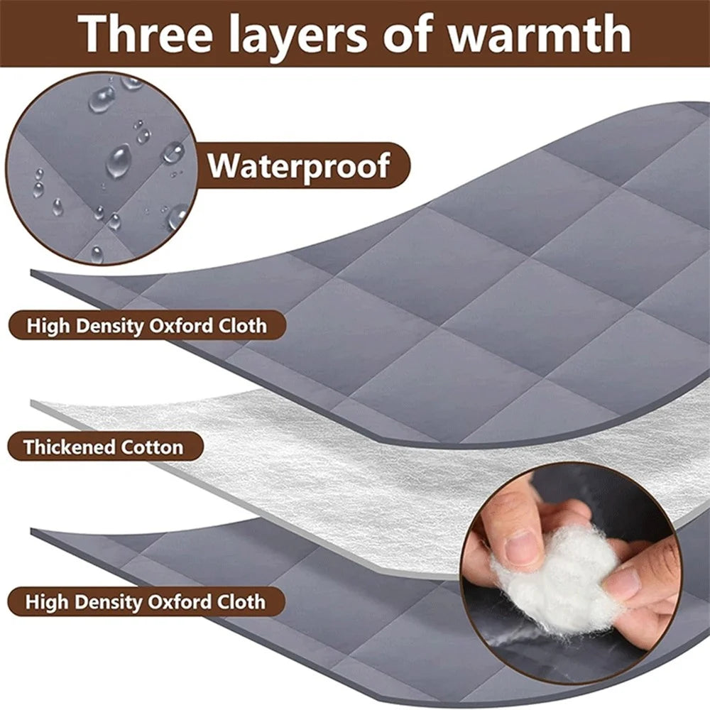 39×63 inch 3 Layer Winter Insulated Window Cover Oxford Cloth Frostproof Window Blanket with Magic Tape Cold-Proof Curtain Set - 3
