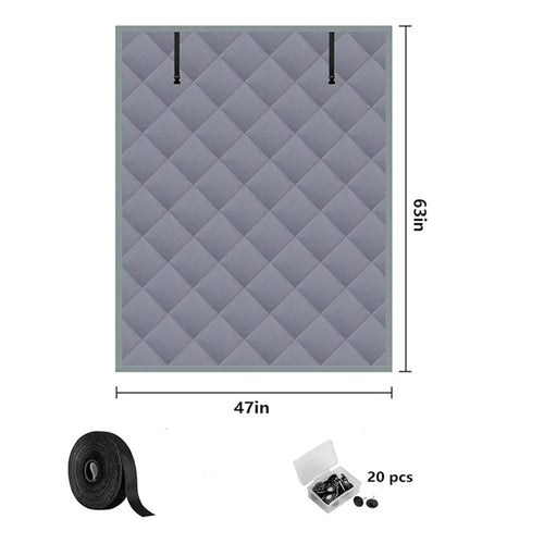 47×63 inch 3 Layer Winter Insulated Window Cover Oxford Cloth Frostproof Window Blanket with Magic Tape Cold-Proof Curtain Set - 1