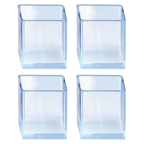 4Pcs  /  Set 20*30mm Rectangular Furniture Leg Covers Caps Clear Rubber Table Feet Pads Chair Leg Floor Protectors - 1
