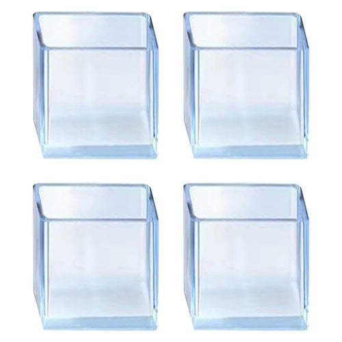 4Pcs / Set 20*20mm Square Transparent Moisture Proof Rubber Feet Protector Chair Leg Caps Dust Cover Furniture Leveling Feet System - 1