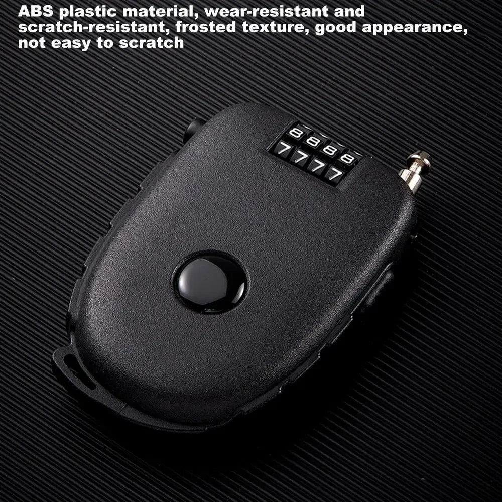 605 Steel Cable Lock 130cm Retractable 4-Digit Combination Lock Portable for Stroller Variable Speed Bike - Black - 5