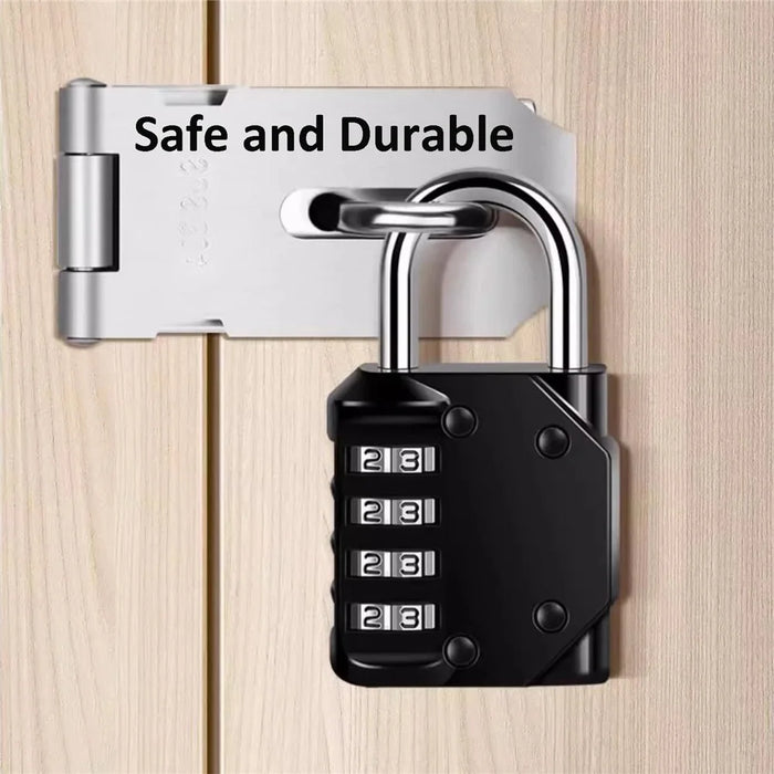 840 Zinc Alloy 4-Digit Combination Padlock Waterproof Rustproof Anti-Theft Lock for Home Dormitory Warehouse - Black - 3