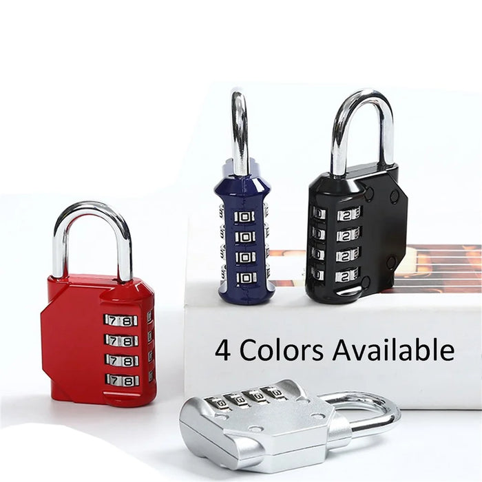 840 Zinc Alloy 4-Digit Combination Padlock Waterproof Rustproof Anti-Theft Lock for Home Dormitory Warehouse - Black - 6