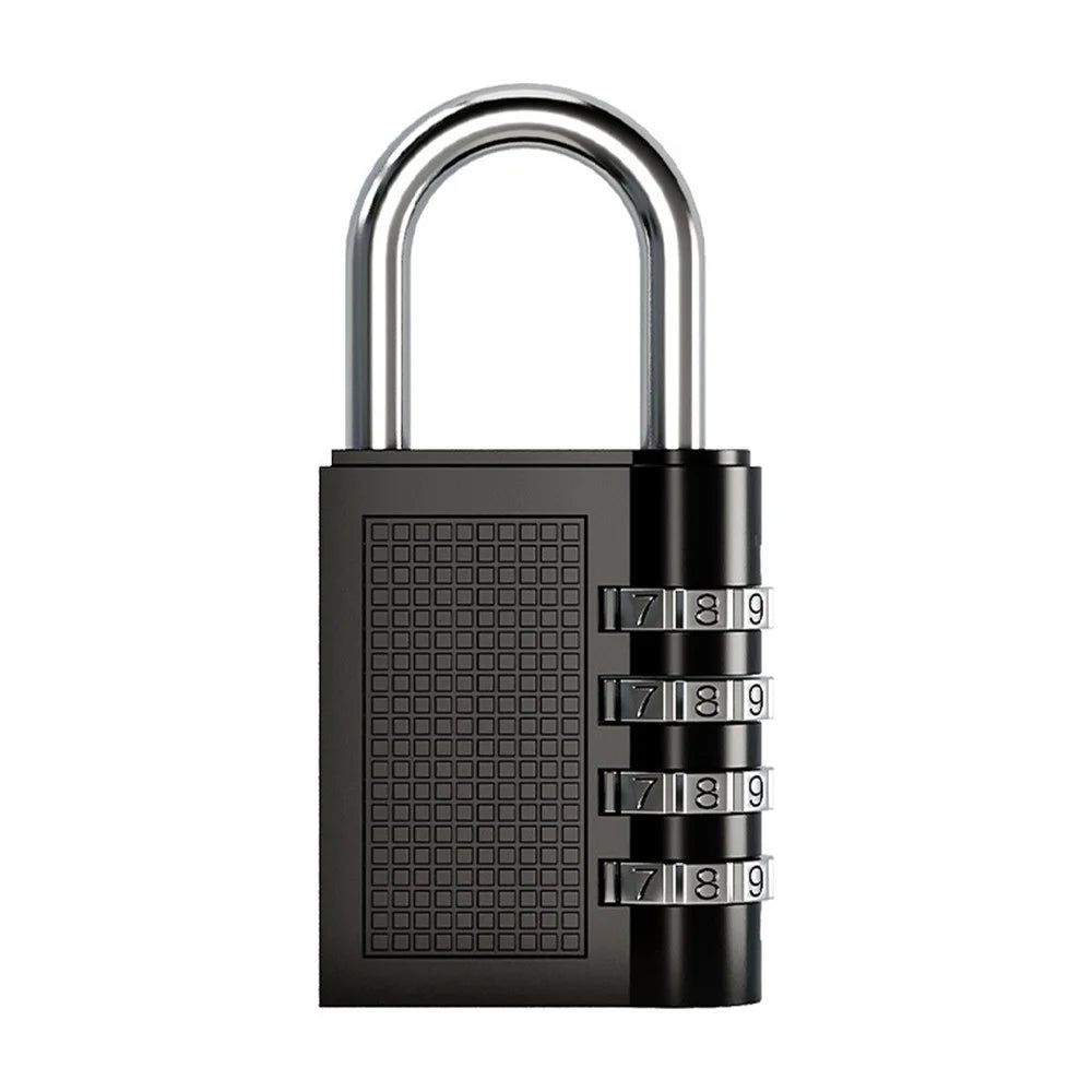 HB04 Large Zinc Alloy 4-Digit Combination Padlock Waterproof Anti-Theft Lock for Dormitory Luggage Gym - Black - 1