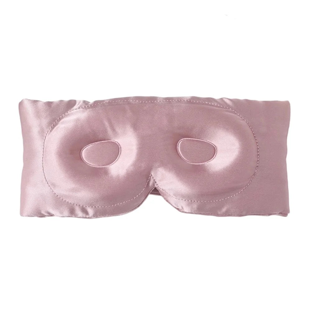 Mulberry Silk Sleep Mask 3D Contoured Eye Cover for Sleeping Large Size Light Blocking Eyeshade - Bean Pink - 1