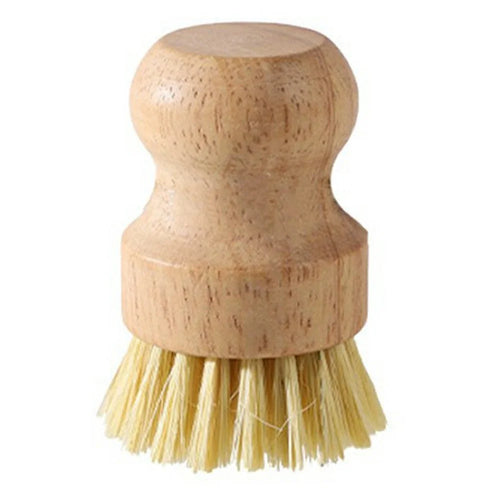 Solid Wood Dish Brush Sisal Coconut Fiber Kitchen Cleaning Brush Short Handle for Pot Pan Scrubbing -  Sisal Fiber - 1