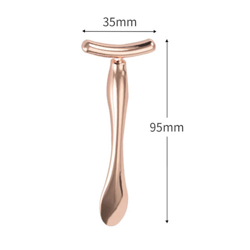 T-Shaped Eye Cream Massager Facial Massage Tool Beauty Applicator for Face / Eye Area Skincare - Rose Gold - 1