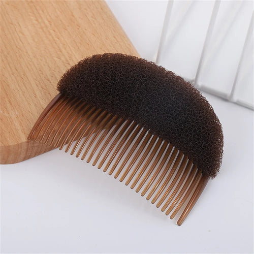 Clip Hair Comb Volume Inserts Hair Comb Sponge Foam Fluffy Hair Bases for Hair Style DIY - Large / Brown - 1