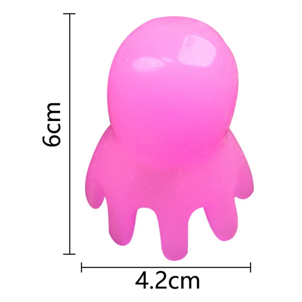 Octopus Scalp Massager Head Therapy Comb Meridian Brush for Stress Relief - Pink - 5