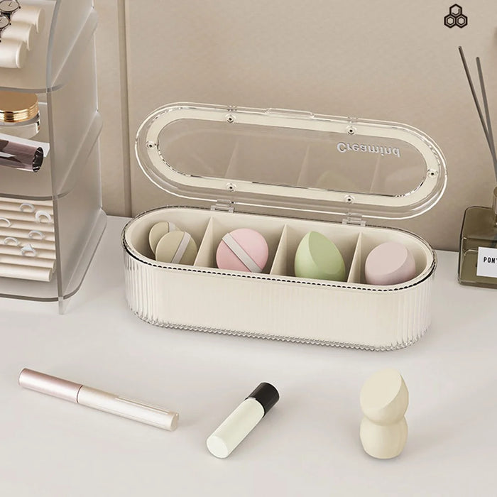 Cosmetic Sponge Holder 4 Compartments Makeup Puff Drying Rack  /  Storage Box  /  Draining Organizer for Beauty - 5