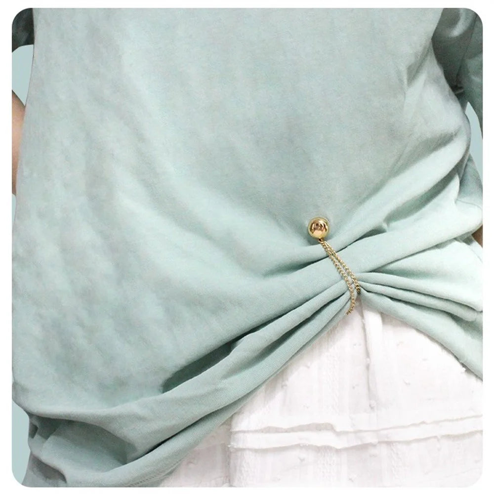 Magnet Clothing Pins Metal Magnetic Clothing Clips with Chain No-Sew Magnetic Button Clips for Fixing Hem - Gold - 4