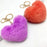 Plush Heart Shaped Hanging Ornament Keychain Car Rearview Mirror Decoration Handbag Charm - White - 2