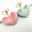 Plush Heart Shaped Hanging Ornament Keychain Car Rearview Mirror Decoration Handbag Charm - White - 3