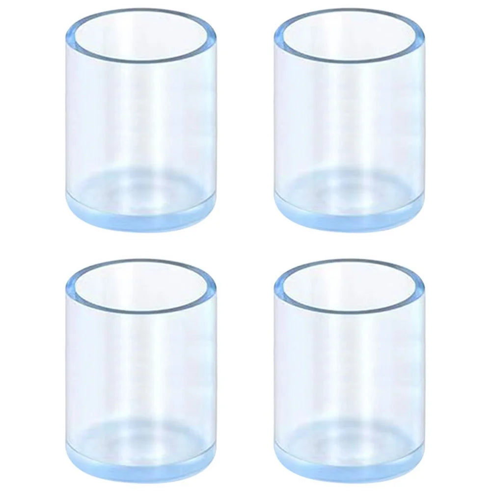 4Pcs  /  Set 16mm Round Rubber Table and Chair Leg Feet Pad Caps Transparent Foot Sock Cover Non-slip Furniture Floor Protector Pad - 1