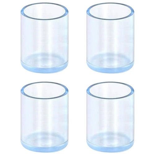 4Pcs  /  Set 16mm Round Rubber Table and Chair Leg Feet Pad Caps Transparent Foot Sock Cover Non-slip Furniture Floor Protector Pad - 1