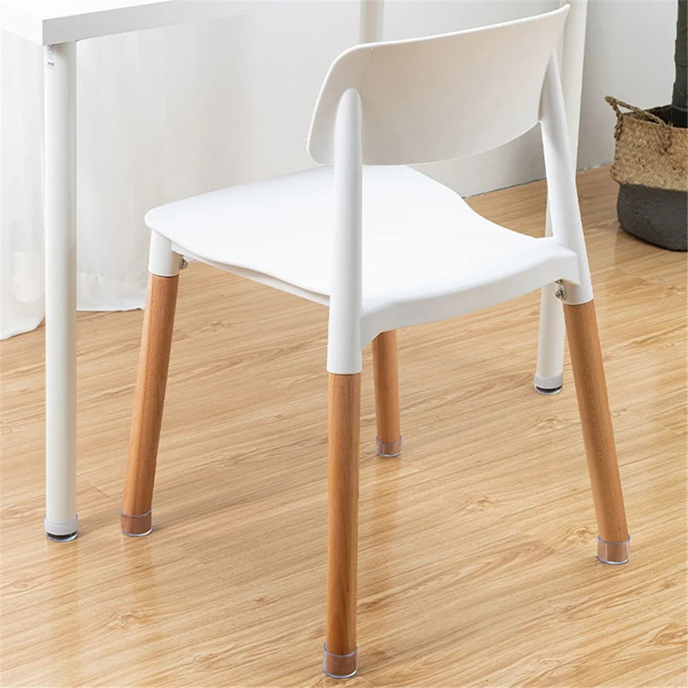 4Pcs  /  Set 16mm Round Rubber Table and Chair Leg Feet Pad Caps Transparent Foot Sock Cover Non-slip Furniture Floor Protector Pad - 6