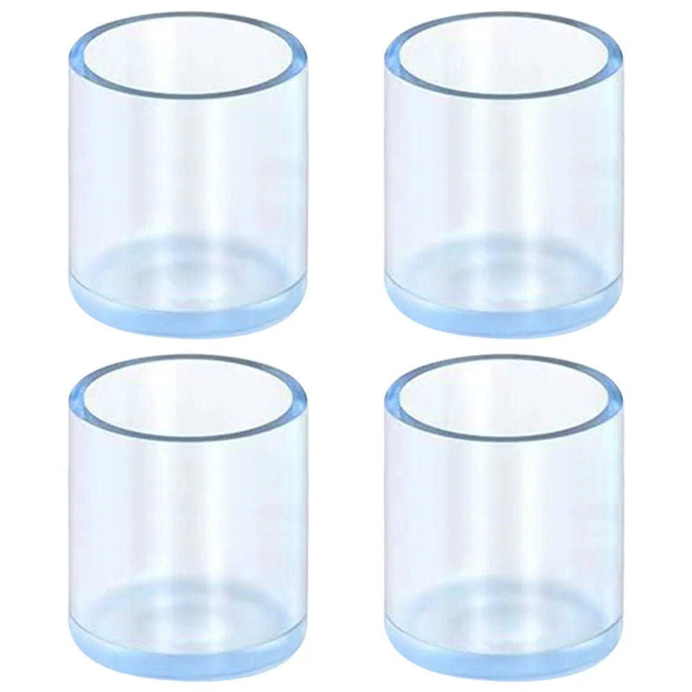 4Pcs  /  Set 19mm Round Dust-proof Transparent Rubber Furniture Foot Sock Cover Table and Chair Leg Feet Pad Caps Floor Protector Pad - 1