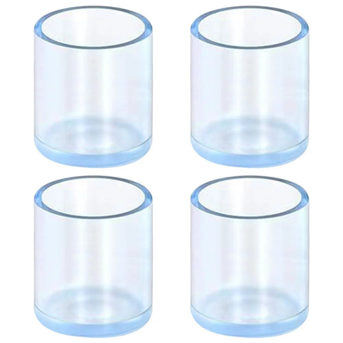 4Pcs  /  Set 19mm Round Dust-proof Transparent Rubber Furniture Foot Sock Cover Table and Chair Leg Feet Pad Caps Floor Protector Pad - 1