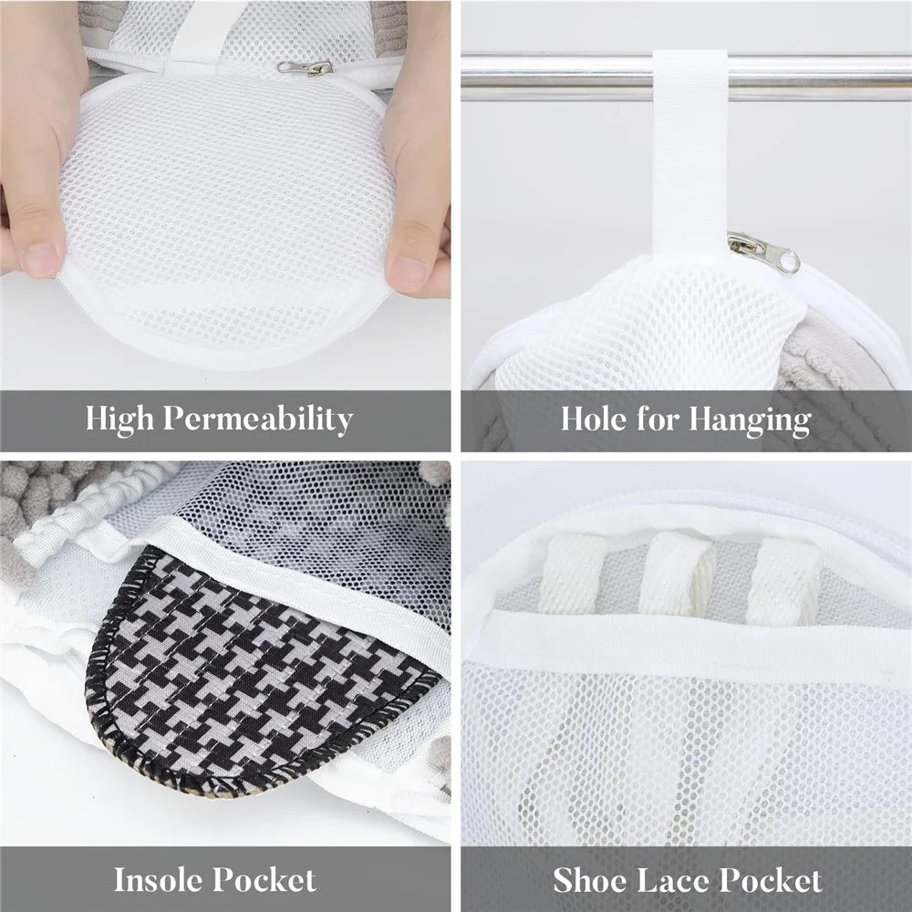 Lazy Shoe Wash Bag for Washing Machine Sneaker, Sports Shoes Cleaner Protective Pouch Anti Deformation - 3