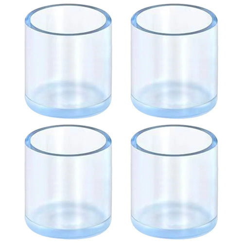 4Pcs  /  Set 22mm Round Furniture Leg Socks Table and Chair Feet Pad Caps Transparent Floor Protector Rubber Pad - 1