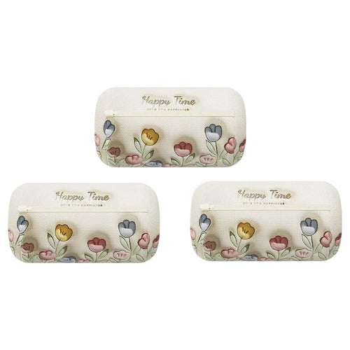 3Pcs Cylindrical Laundry Wash Bags Anti-Deformation Mesh Protective Bags with Zipper for T-Shirts Pants, 32×22cm - 1