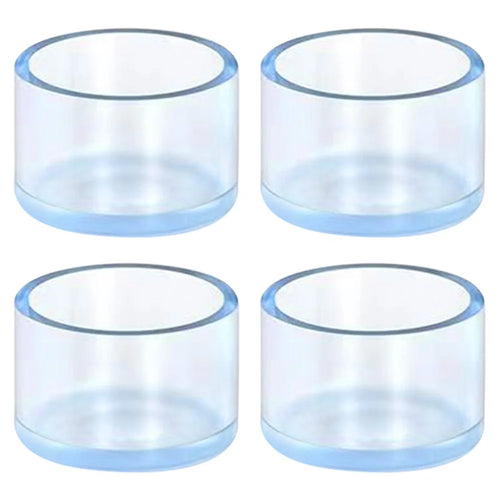 4Pcs  /  Set 35mm Round Furniture Feet Bottom Socks Floor Protectors Transparent Rubber Pads Pipe Cover Chair Leg Caps - 1