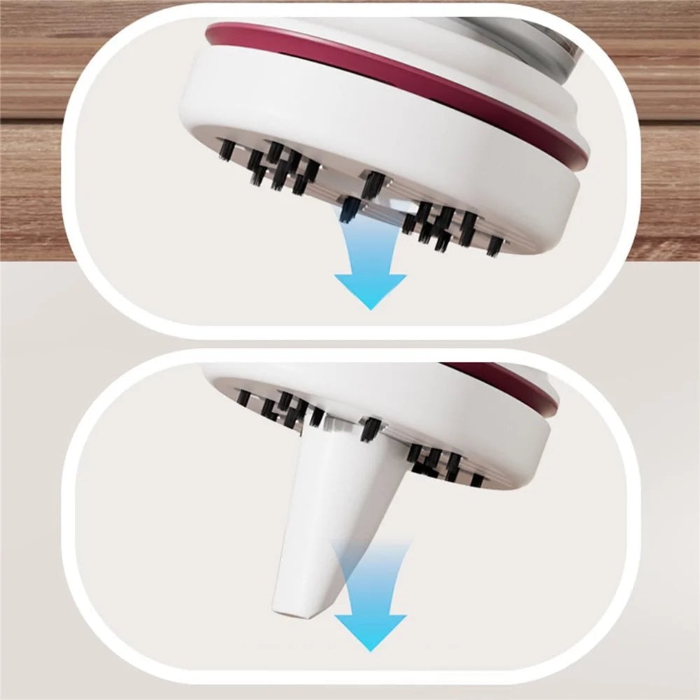 Mini Desktop Multifunctional Vacuum Cleaner USB Rechargeable Portable Cleaner with Strong Suction for Office Home - Red - 5