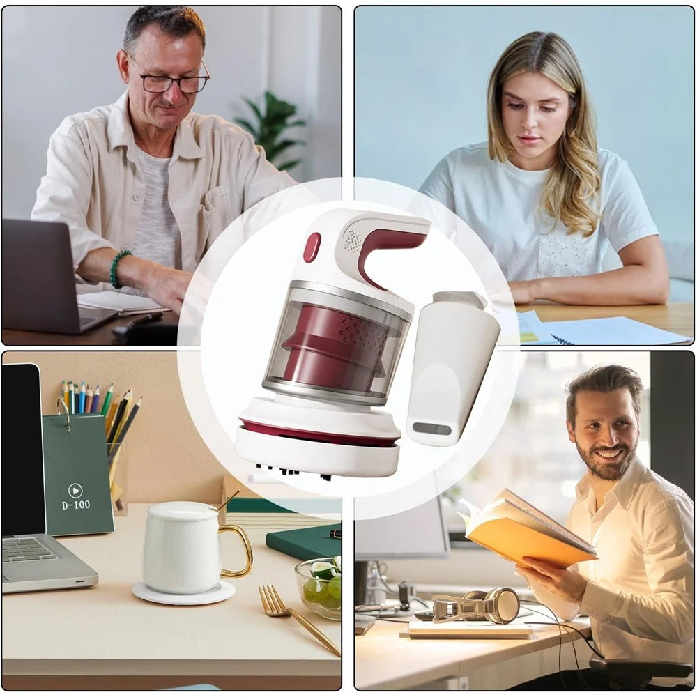 Mini Desktop Multifunctional Vacuum Cleaner USB Rechargeable Portable Cleaner with Strong Suction for Office Home - Red - 6