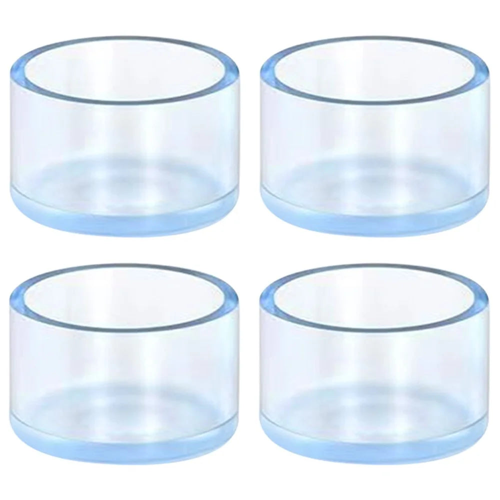 4Pcs  /  Set 50mm Round Transparent Rubber Pads for Furniture, Floor Protectors Feet Bottom Socks Pipe Cover Chair Leg Caps - 1