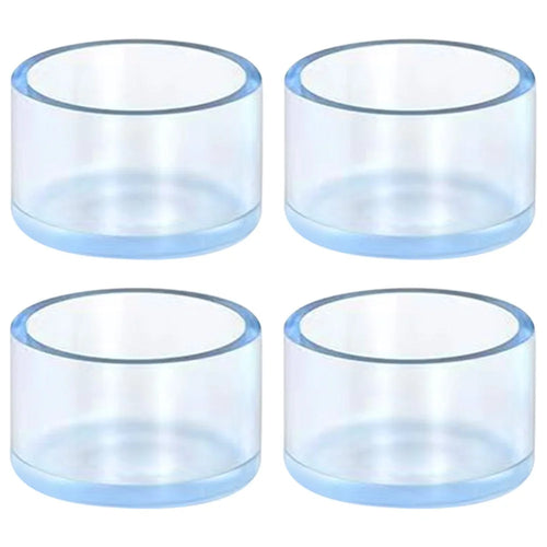 4Pcs  /  Set 50mm Round Transparent Rubber Pads for Furniture, Floor Protectors Feet Bottom Socks Pipe Cover Chair Leg Caps - 1