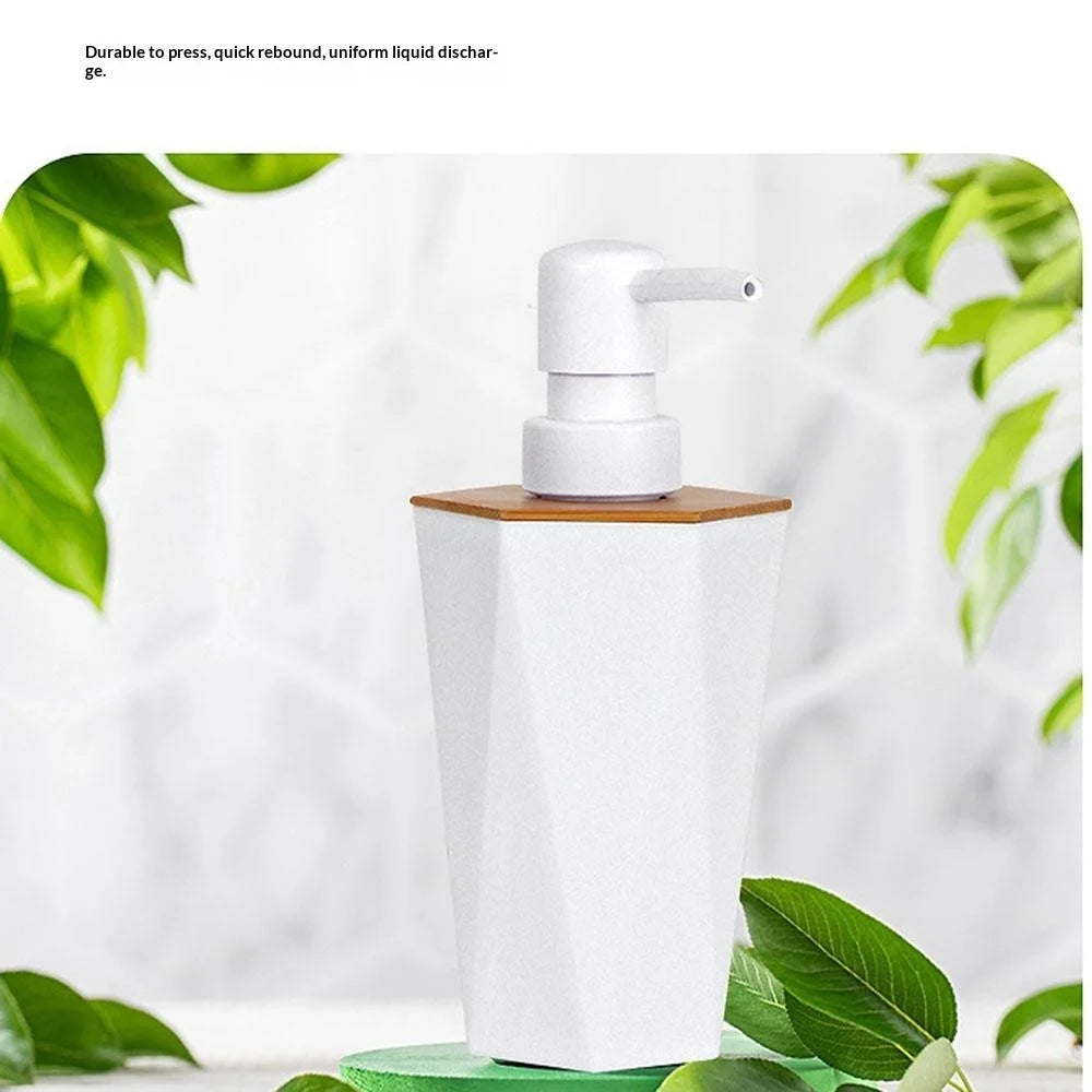 T227 Bamboo PP 8Pcs Bathroom Accessories Set with Trash Can Toilet Brush Lotion Bottle Mouthwash Cup Toothbrush Holder Soap Dish Cotton Swab Container Storage Tray - White - 6